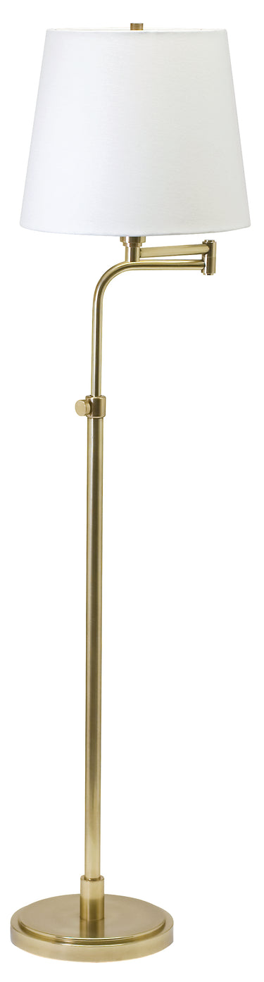 House of Troy Townhouse Adjustable Swing Arm Floor Lamps in Raw Brass