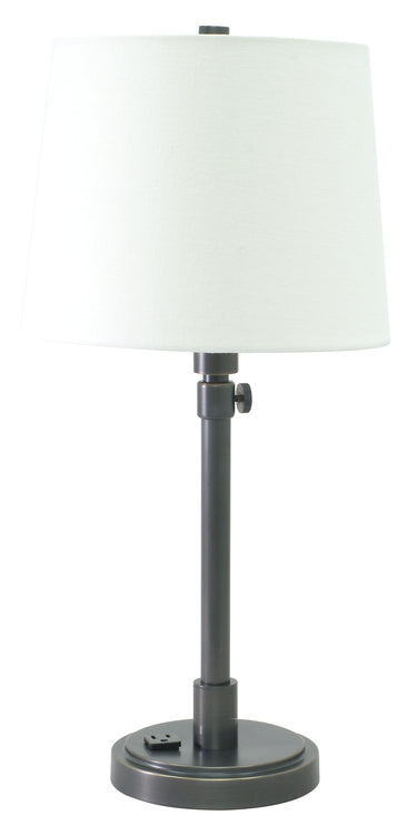 House of Troy Townhouse Adjustable Table Lamps in Oil Rubbed Bronze with Convenience Outlet