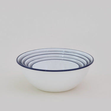 All five nested · Enamel Bowls, Set of 5, Tsukiusagi-jirushi (view 1)