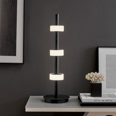 Finesse Decor Aluminum and Spanish Alabaster Table Lamp Black