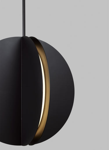 Large Modern Pendant Light | Bauhaus Design | Bau 18" | Visual Comfort | Nightshade Black