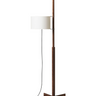 TMM Floor Lamp by Santa & Cole with walnut wood structure and adjustable parchment shade in modern living room