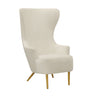 TOV Julia Performance Velvet Wingback Accent Chair Cream