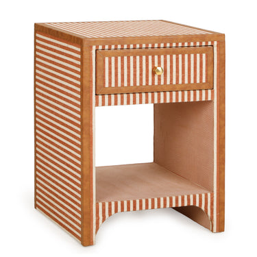 TOV Kora 18" Cotton Jute 1-Drawer Conrtact-Grade Nightstand Terracotta