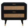 TOV Christine 27" Black 2-Drawer Nightstand Black