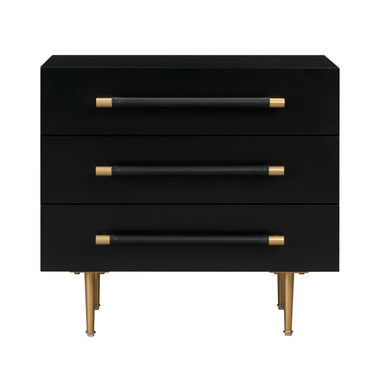 TOV Trident 28" 3-Drawer Nightstand Black