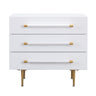 TOV Trident 28" 3-Drawer Nightstand White
