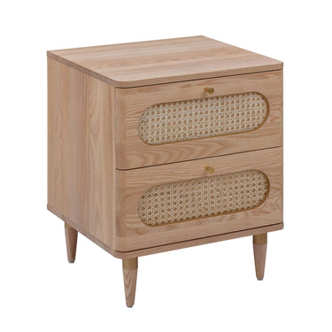 TOV Carmen 19" Natural Ash and Cane 2-Drawer Nightstand Natural
