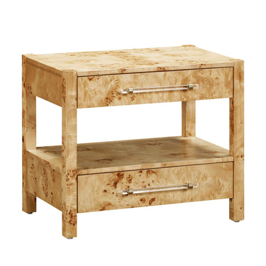 TOV Brandyss 26" Burl 2-Drawer Nightstand Natural