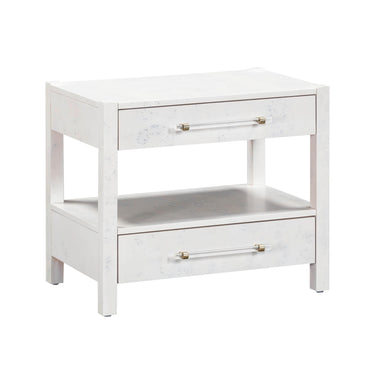 TOV Brandyss 26" Burl 2-Drawer Nightstand White