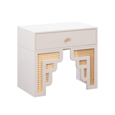 TOV Suzie 26" Rattan Nightstand With Drawer Cream