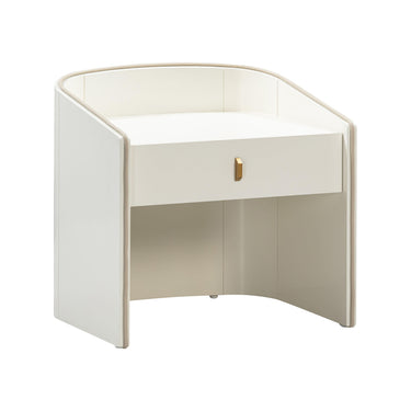 TOV Collins 22" Lacquer Nightstand With Drawer Cream