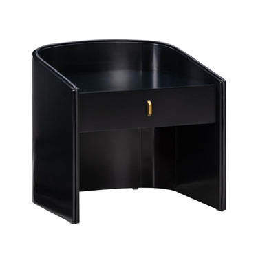 TOV Collins 22" Lacquer Nightstand With Drawer Black