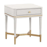 TOV Julieta 19" Acacia Wood Nightstand With Drawer Cream