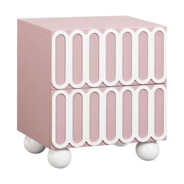 TOV Tori 23" Motif 2-Drawer Nightstand Mauve