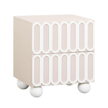 TOV Tori 23" Motif 2-Drawer Nightstand Taupe