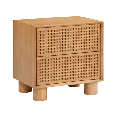 TOV Miles 22" Natural Wood 2-Drawer Nightstand Natural