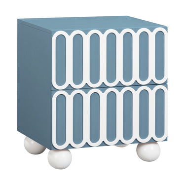 TOV Tori 23" Motif 2-Drawer Nightstand Blue