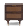 TOV Sierra 22" Cane 2-Drawer Nightstand Dark Brown