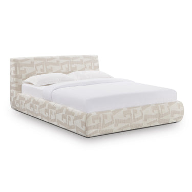 TOV Isla Cream Jacquard Pattern Cream Queen Bed