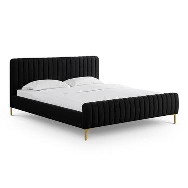 TOV Angela Upcycled Performance Linen Black King Bed