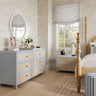 TOV Patty 62" Rattan 6 Drawer Dresser Blue