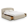 TOV Corey Upcycled Performance Linen Storage Taupe Queen Bed