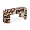 TOV Zebra 39" Brown Striped Tufted Bench, image 1
