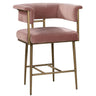 TOV Astrid Performance Velvet Stool Blush Counter Height - ON FINAL SALE