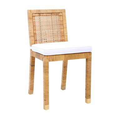 TOV Amara Rattan Performance Fabric Dining Chair Natural