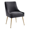 TOV Beatrix Performance Velvet Dining Chair Grey