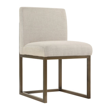 TOV Haute Beige Linen Chair in Brass Beige