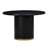TOV Chelsea 47" Oak Wood Round Dining Table Black
