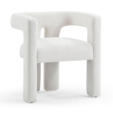 TOV Sloane Bone White Upcycled Performance Fabric Accent Chair White