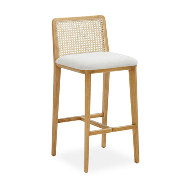 TOV Gerri Performance Tweed and Rattan Counter Stool, image 1