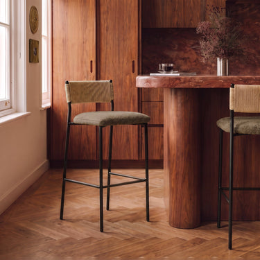 TOV Celine Boucle Bar And Counter Stool, Brown / Bar Height option, image 2