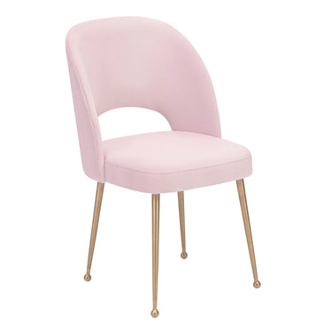 TOV Swell Performance Velvet Dining Chair Blush