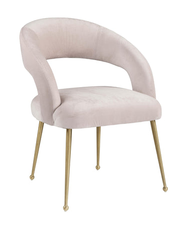 TOV Rocco Performance Velvet Dining Chair Blush