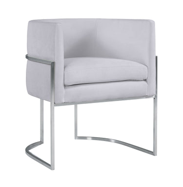 TOV Giselle Performance Velvet Dining Chair with Silver Base Grey - ON FINAL SALE