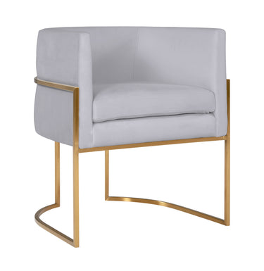 TOV Giselle Performance Velvet Dining Chair with Gold Base Grey - ON FINAL SALE