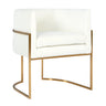 TOV Giselle Performance Velvet Dining Chair with Gold Base Cream