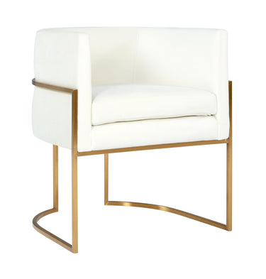 TOV Giselle Performance Velvet Dining Chair with Gold Base Cream