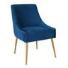 TOV Beatrix Pleated Performance Velvet Dining Chair Navy