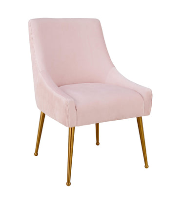 TOV Beatrix Pleated Performance Velvet Dining Chair Blush