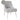 TOV Beatrix Pleated Light Grey Performance Velvet Dining Chair - Silver Legs Light Grey