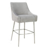 TOV Beatrix Pleated Performance Velvet Stool, Light Grey / Counter Height option, image 1