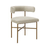 TOV Kim Performance Velvet Dining Chair Cream