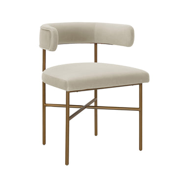 TOV Kim Performance Velvet Dining Chair Cream