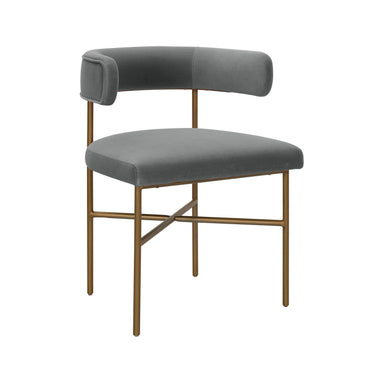 TOV Kim Performance Velvet Dining Chair Grey