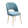 TOV Swell Performance Velvet Dining Chair Sea Blue